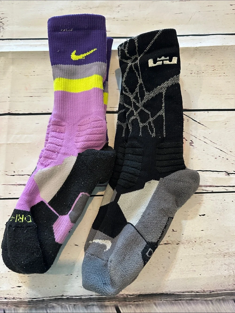 Nike & LeBron Performance Crew Socks - Purple/Black - 2-Pair